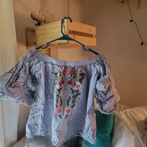 Floral design off shoulder top